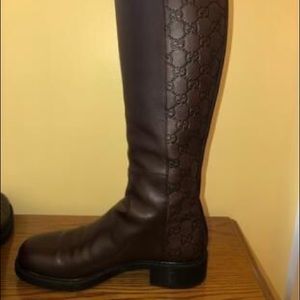 Gucci brown leather riding boots